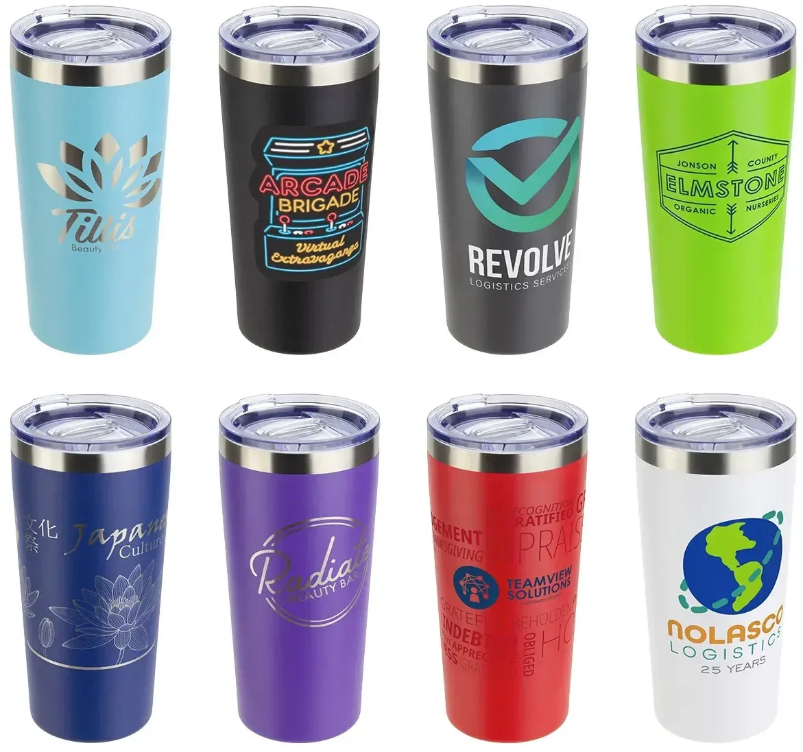 SENSO Classic 17 oz Vacuum Insulated Tumbler, front view of the custom slim drinkware with logo imprint space