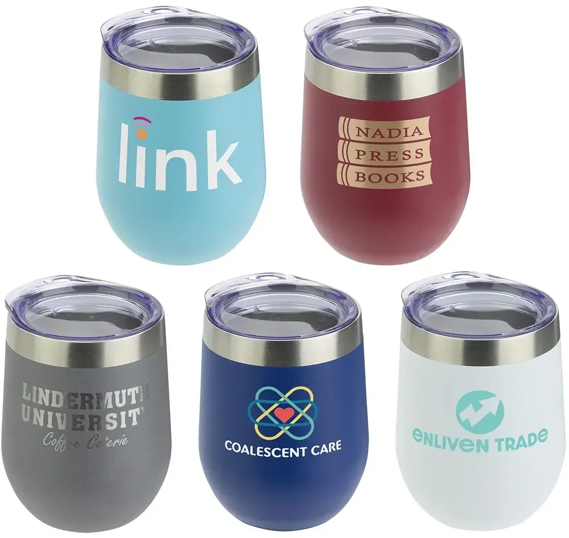 SENSO Classic Insulated Wine Tumbler 10 oz, custom branded wine tumbler front view with logo