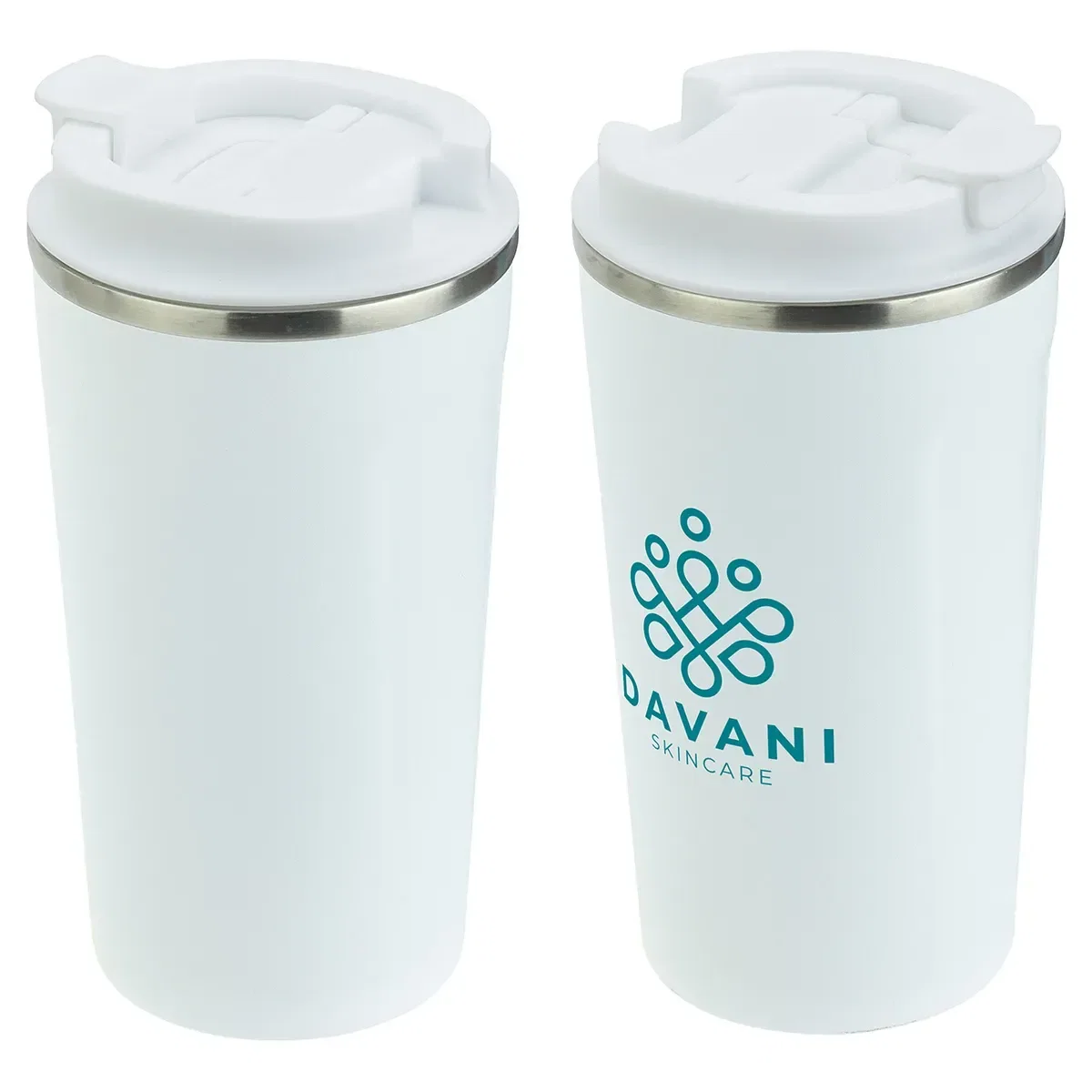 SENSO Ergo-Grip promotional steel tumbler, side view showing easy-hold grip