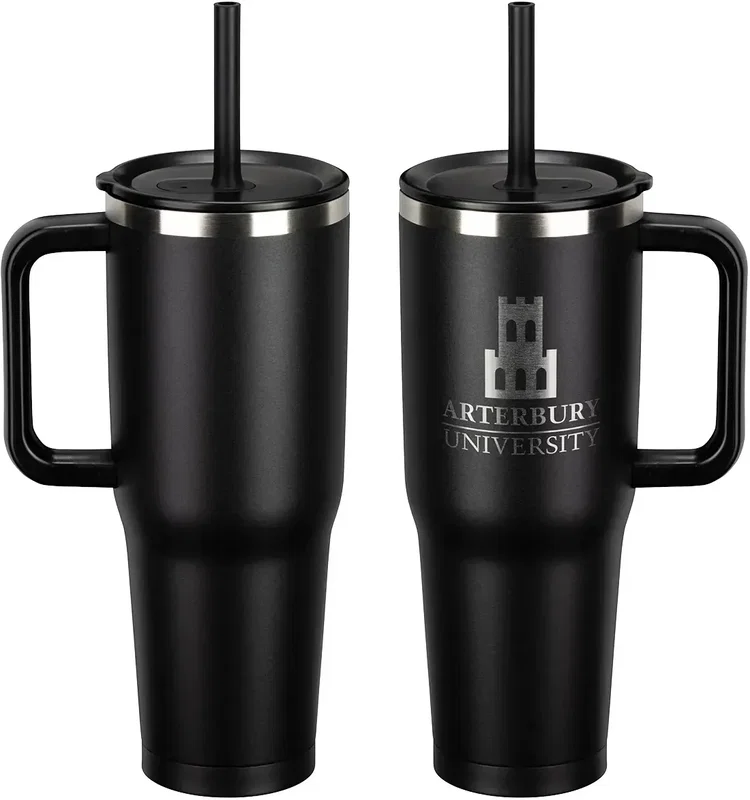 Branded 40 oz travel mug color option, angled product view