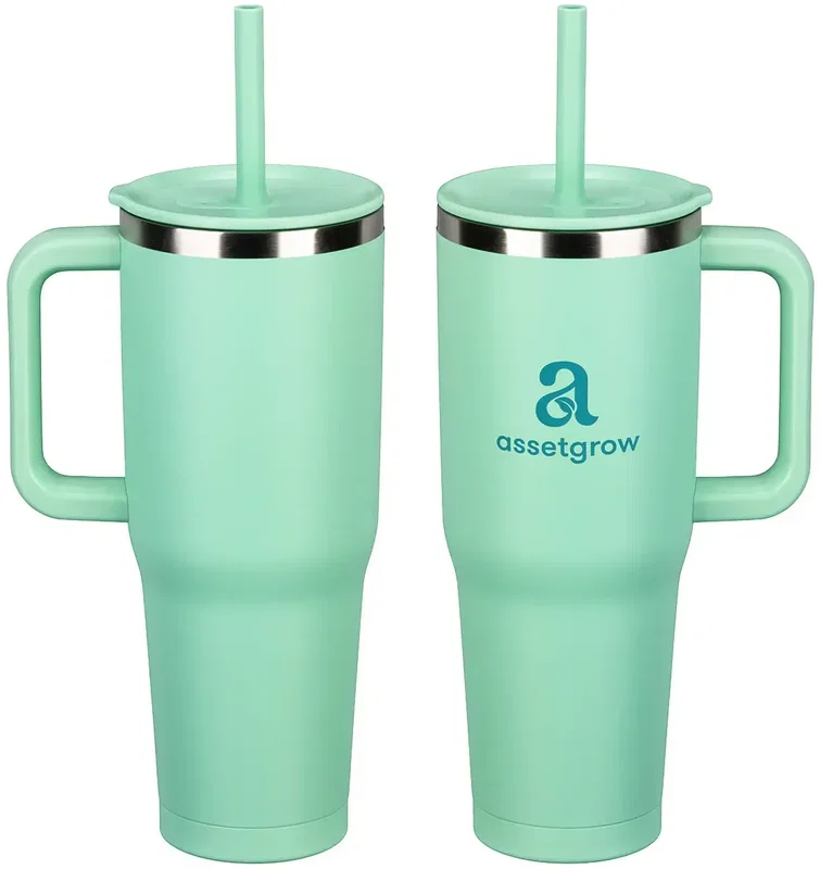 Branded SENSO Summit insulated tumbler, back view