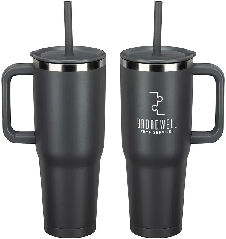 Promotional SENSO Summit travel mug in a car cup holder