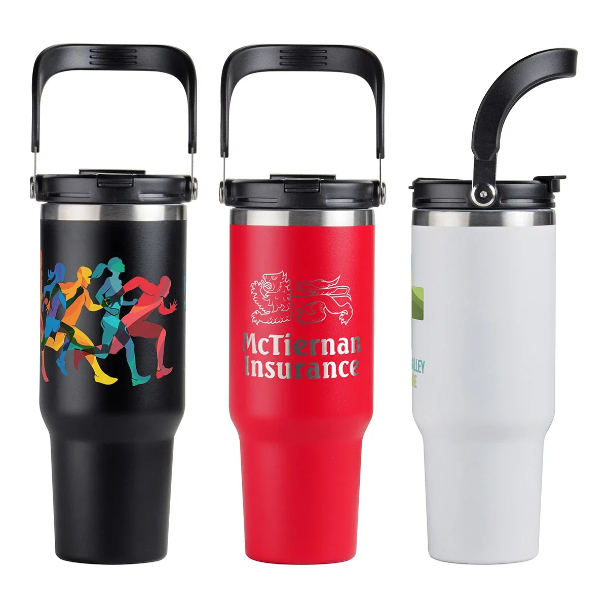 Custom SENSO Venture DuoFlow Travel Tumbler, front view of the branded tumbler in one size option