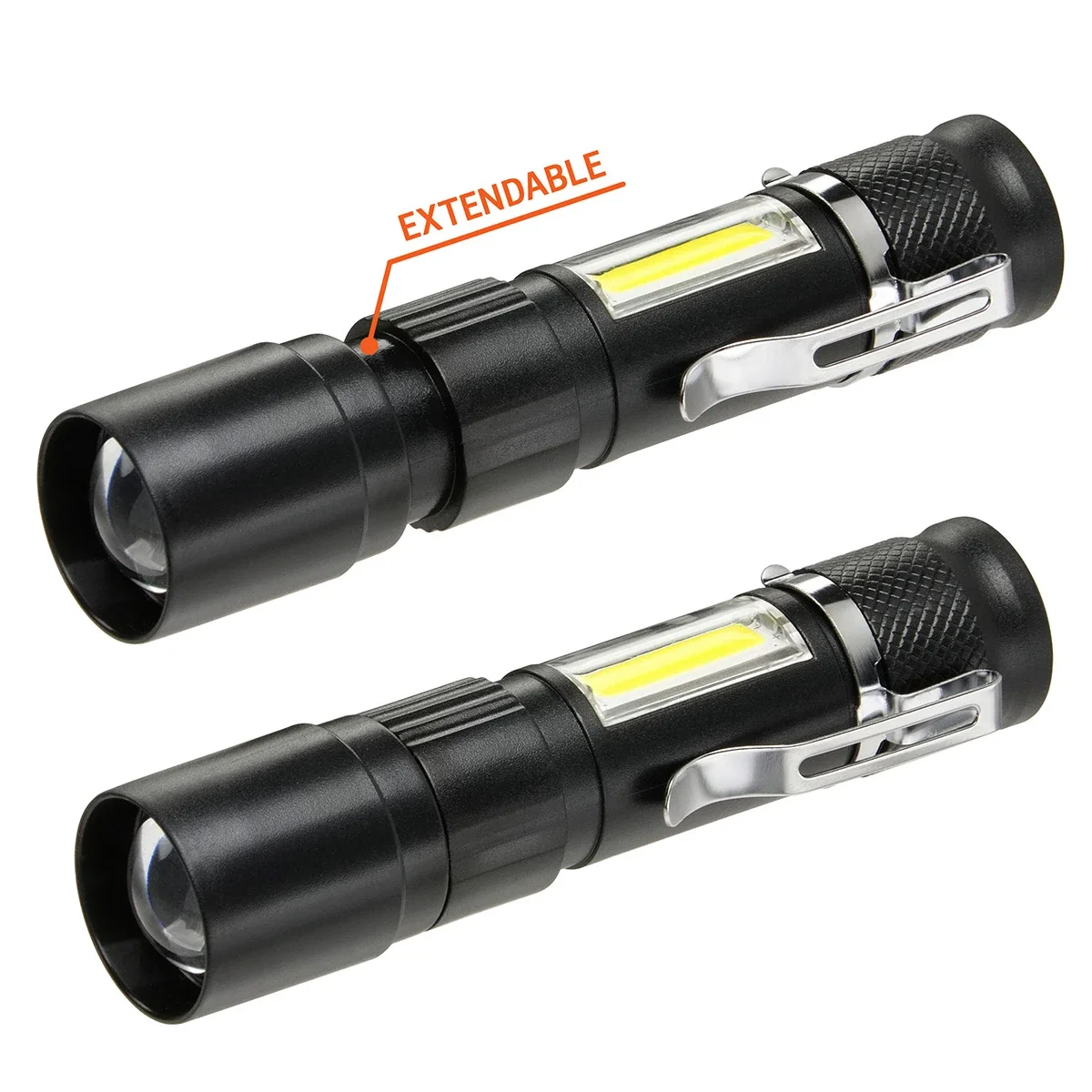 Side profile of the promotional Sentinel COB worklight and LED flashlight