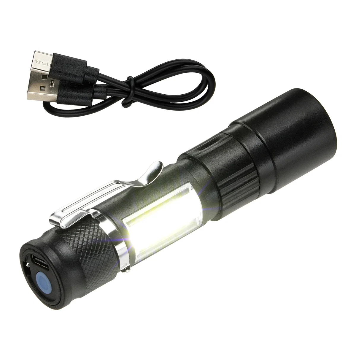 Branded Sentinel worklight in use, illuminating a dark workspace