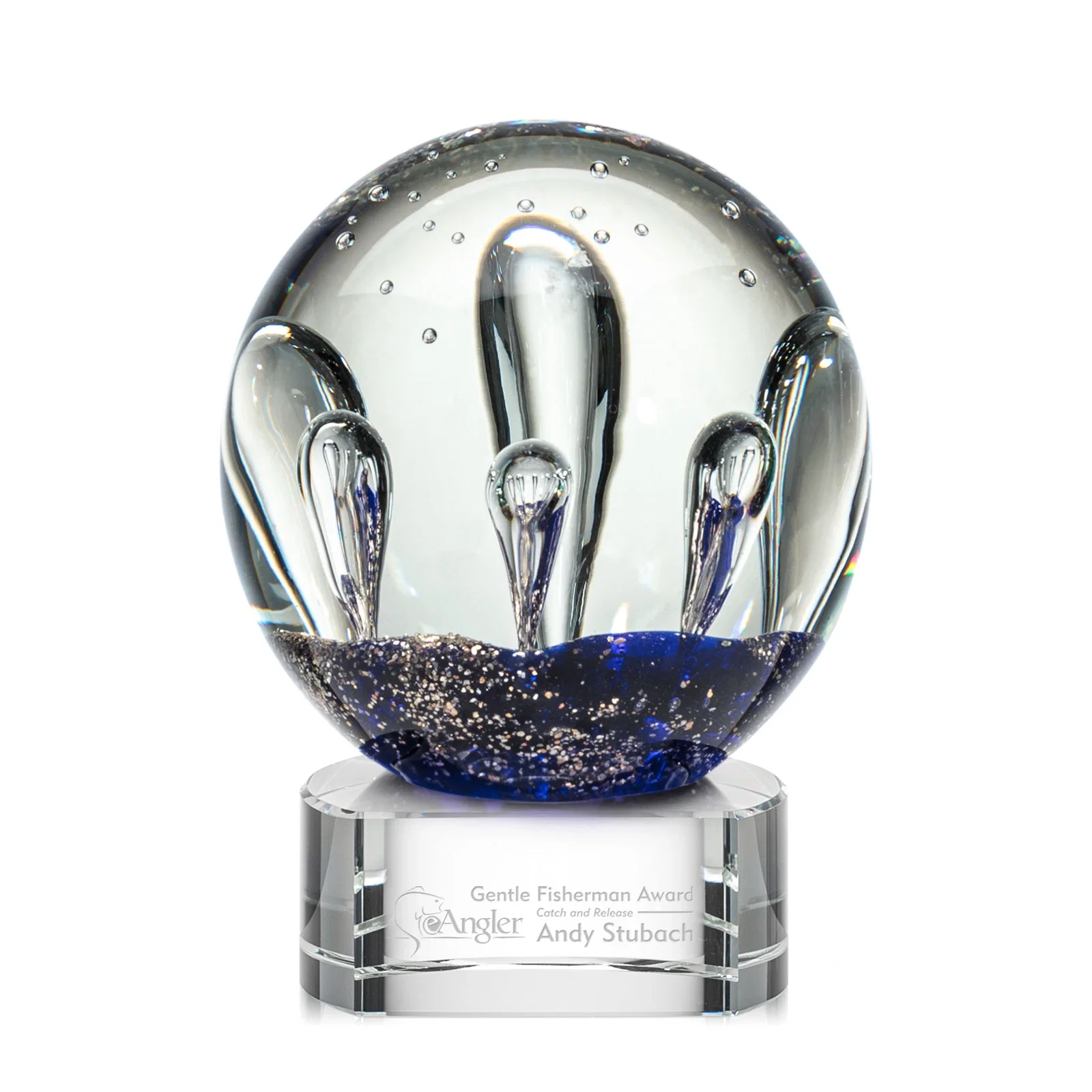 Custom Hand-Blown Art Glass Sphere Award for sales achievement awards