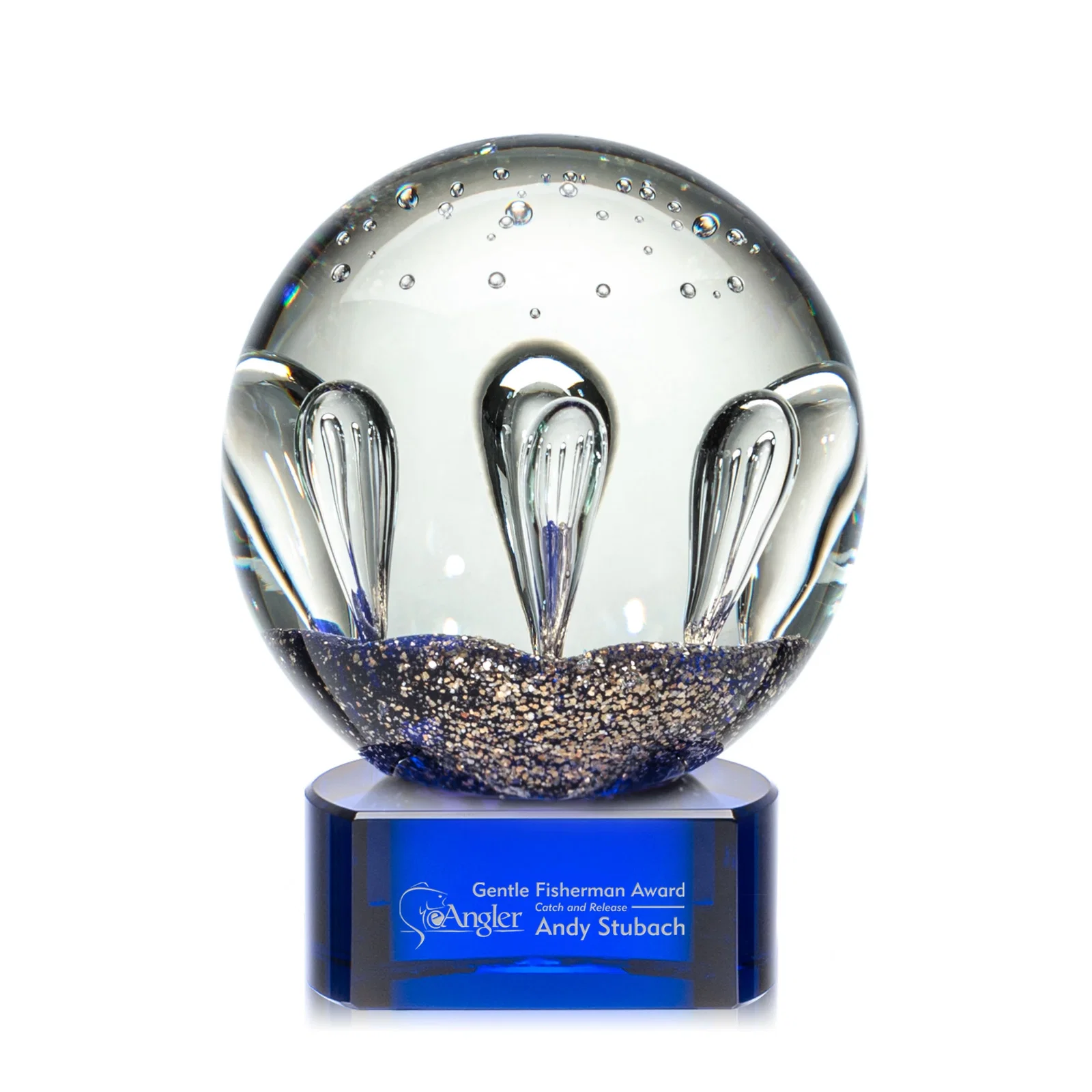 Custom Hand-Blown Art Glass Sphere Award for donor appreciation