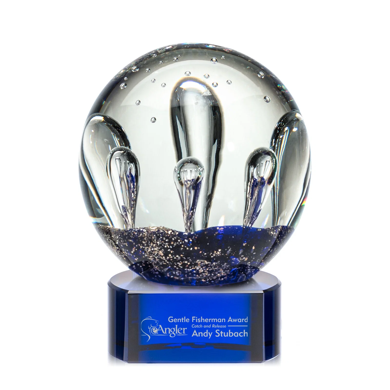 Custom Hand-Blown Art Glass Sphere Award for graduation ceremonies