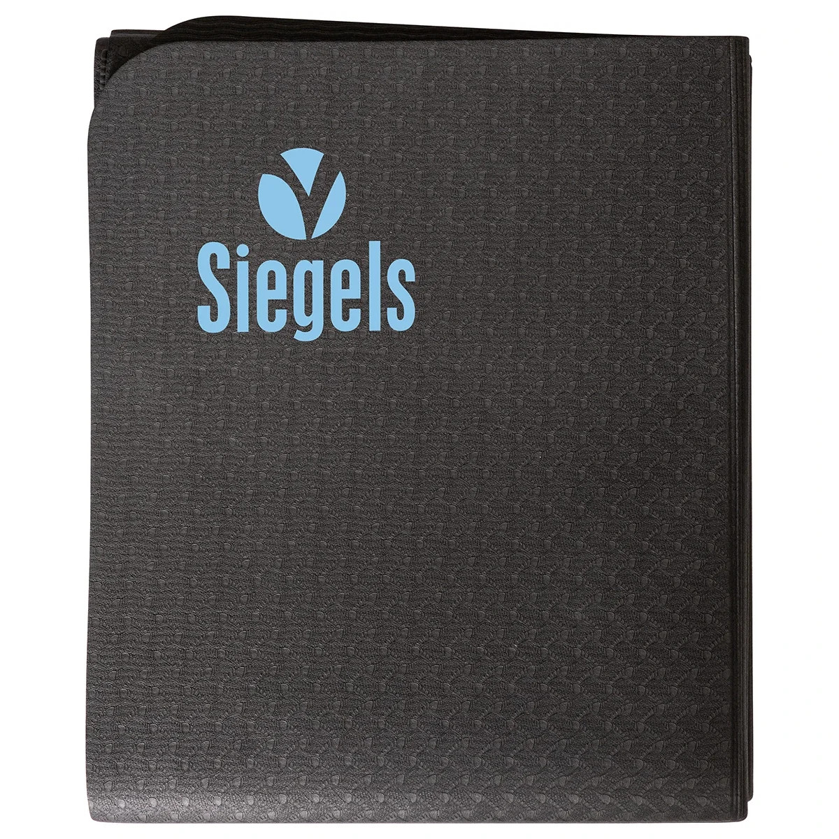 Promotional Serenity yoga mat folded compact for travel with logo imprint detail