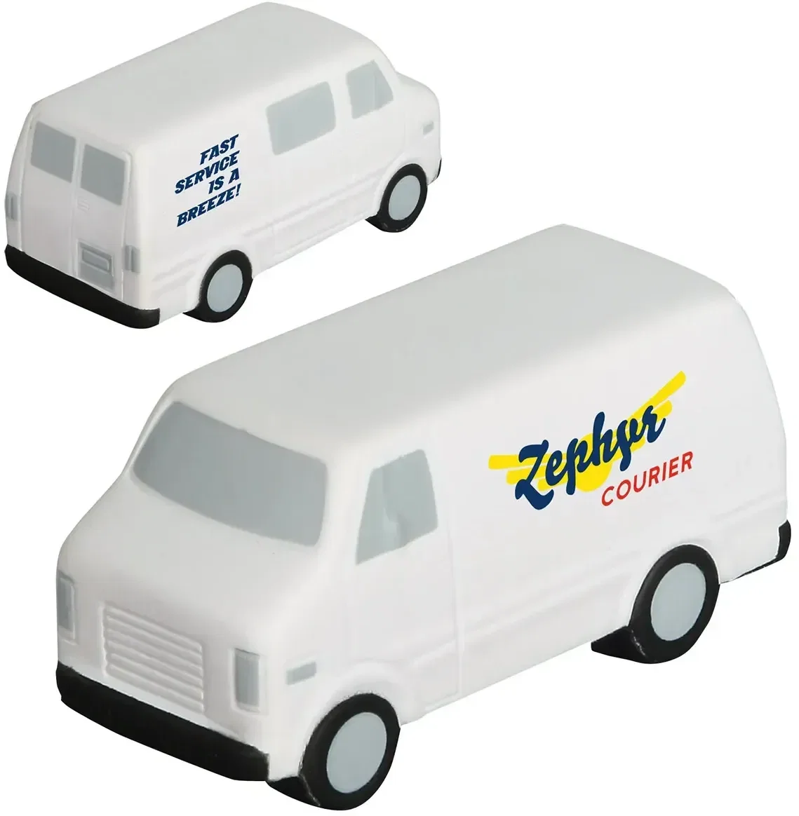 Custom Service Van Stress Reliever, branded work-van squeeze toy for trades and fleet brands, promotional desk giveaway