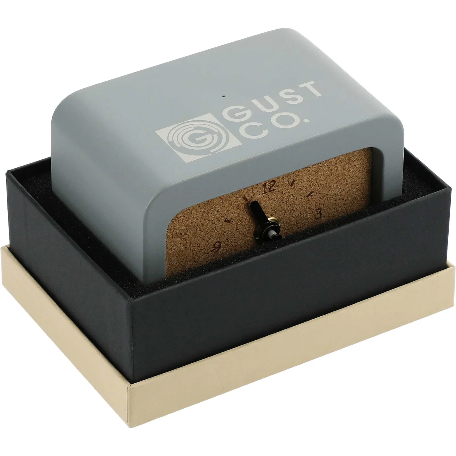 Custom Stone Wireless Charging Desk Clock with Integrated Cable — view 14