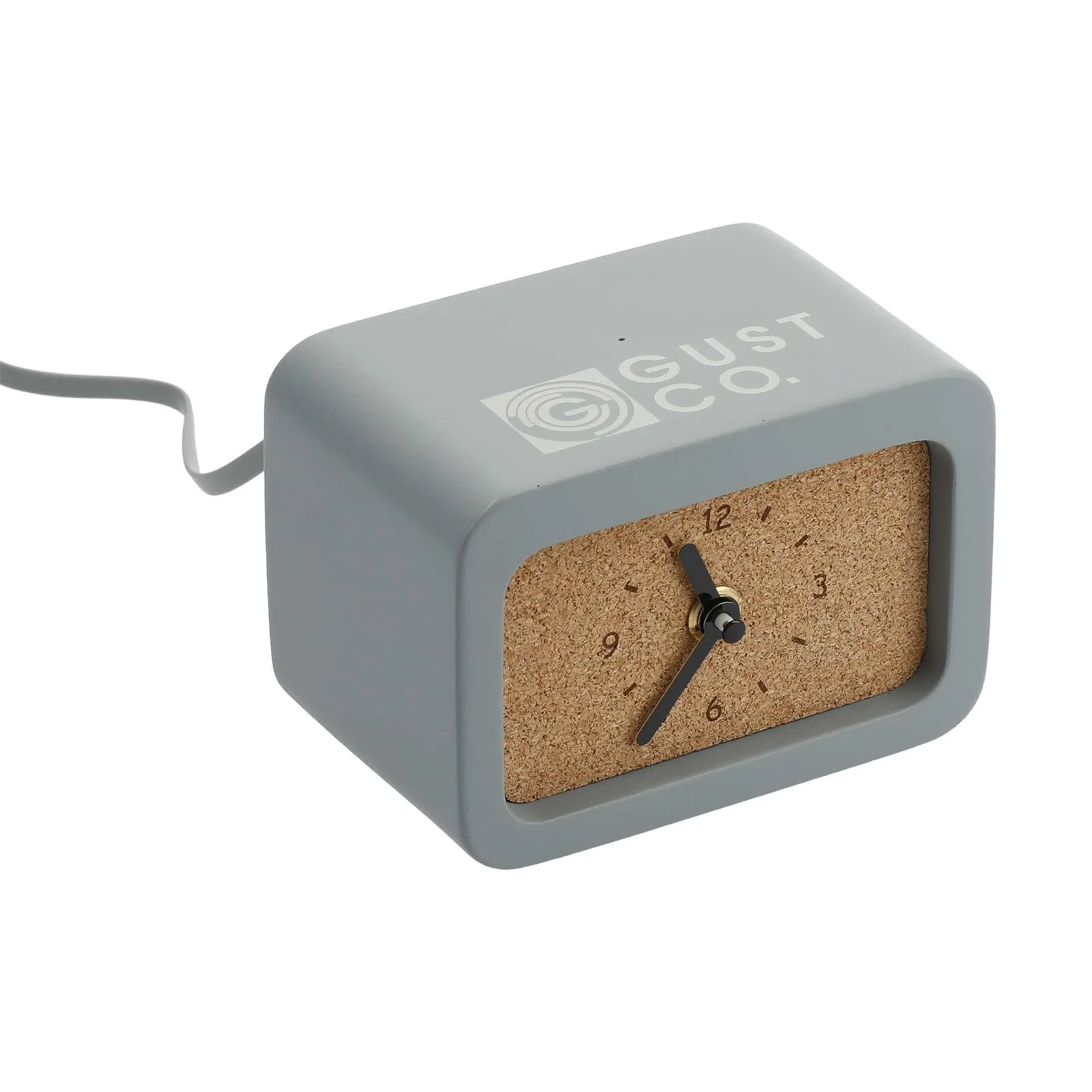 Custom Stone Wireless Charging Desk Clock with Integrated Cable — view 15