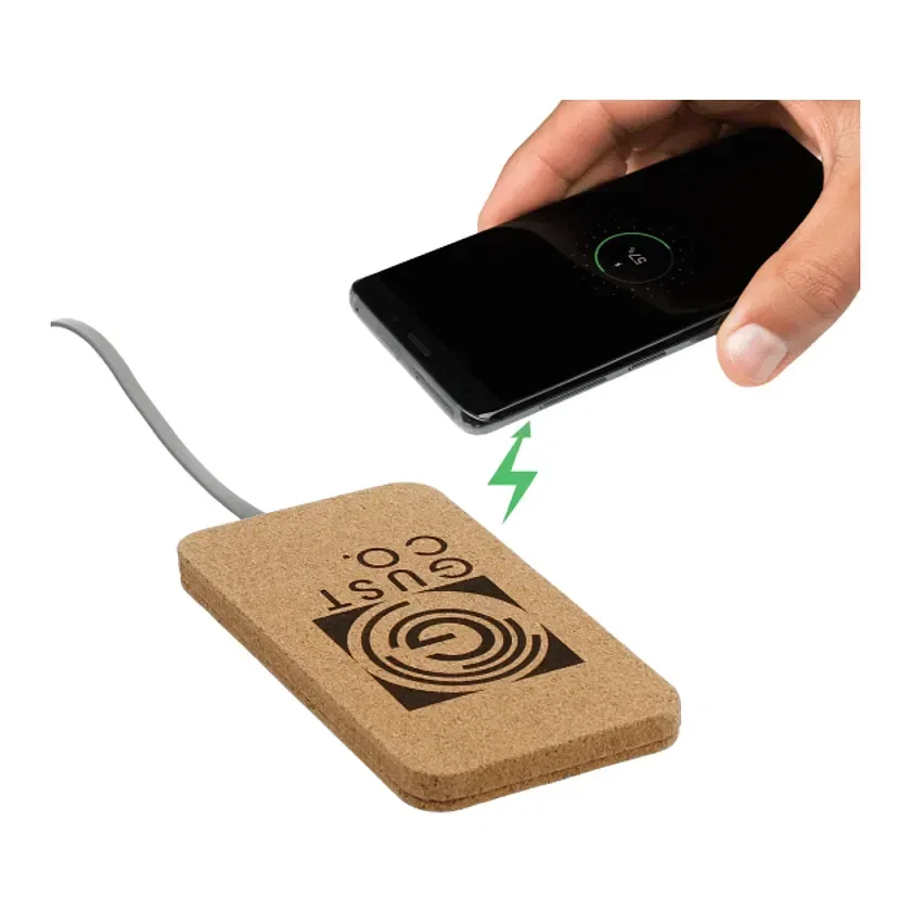 Custom Wireless Charging Stand with Phone Holder in use