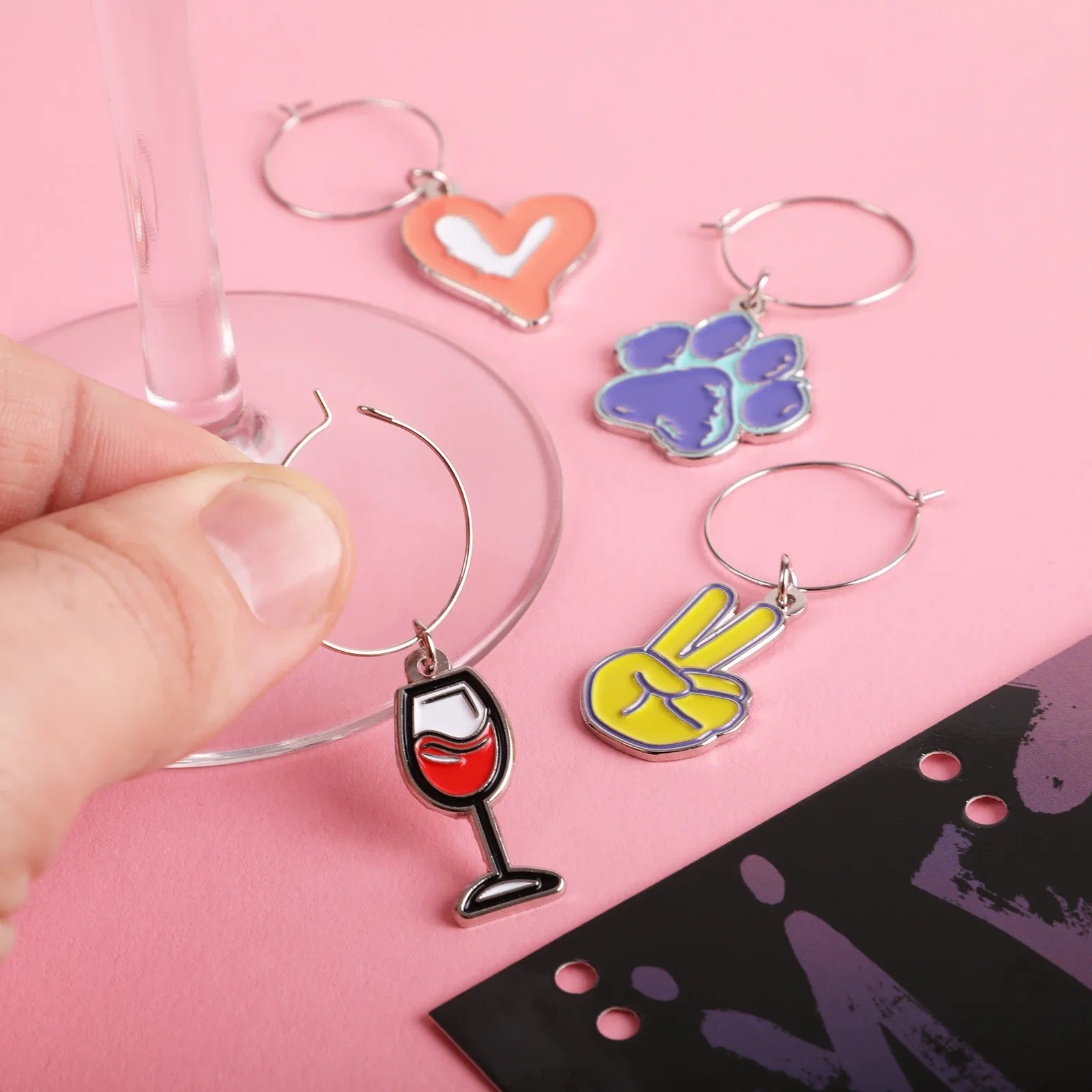 Set Of 4 Wine Charms — view 3