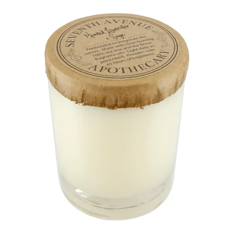 Custom Minted Lavender and Sage Glass Jar Candle - 11oz — view 4
