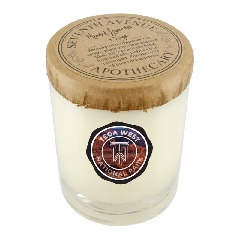 Custom Minted Lavender and Sage Glass Jar Candle - 11oz — view 6