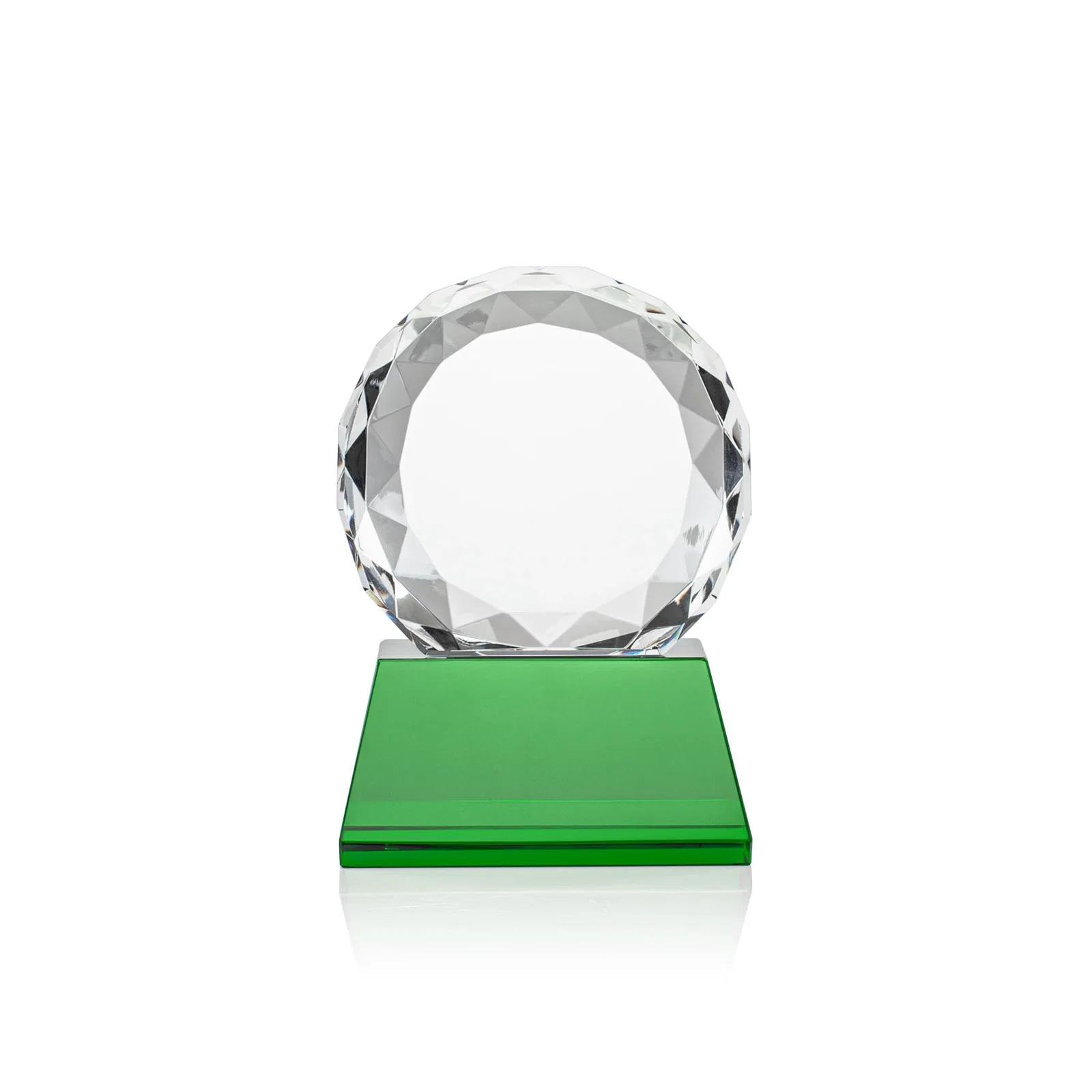 Custom printed Optical Crystal Diamond Award, Gem-Cut Facets on a Tall Base for volunteer appreciation