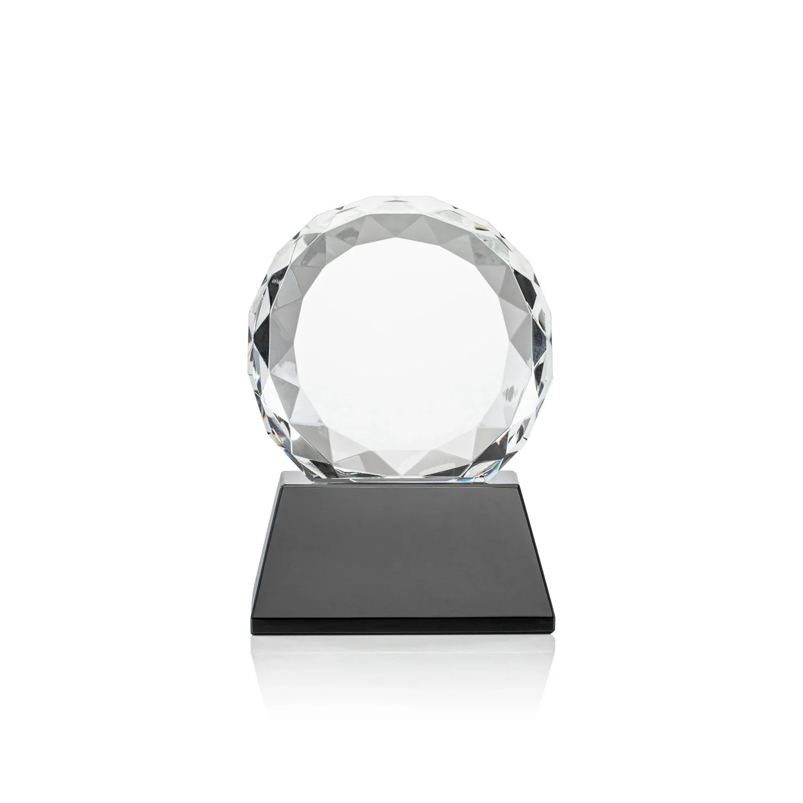 Custom printed Optical Crystal Diamond Award, Gem-Cut Facets on a Tall Base for dealer and partner awards