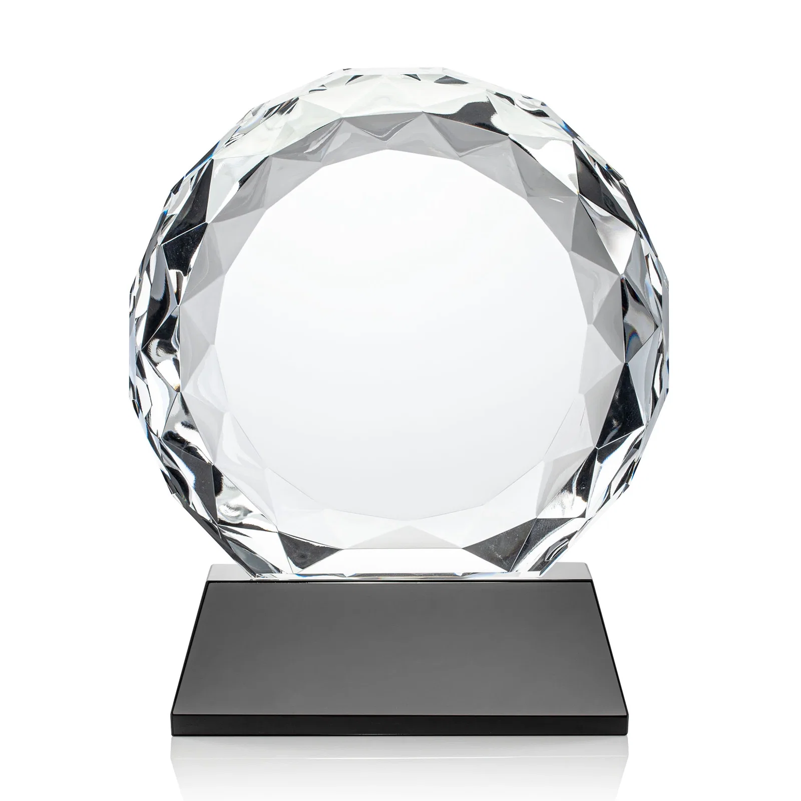 Customized Optical Crystal Diamond Award, Gem-Cut Facets on a Tall Base for corporate award ceremonies
