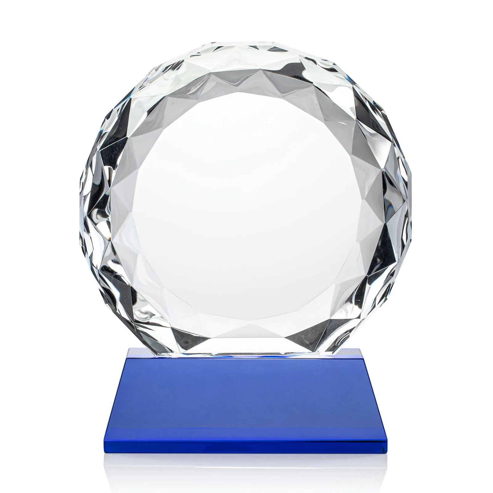 Customized Optical Crystal Diamond Award, Gem-Cut Facets on a Tall Base for team milestone celebrations
