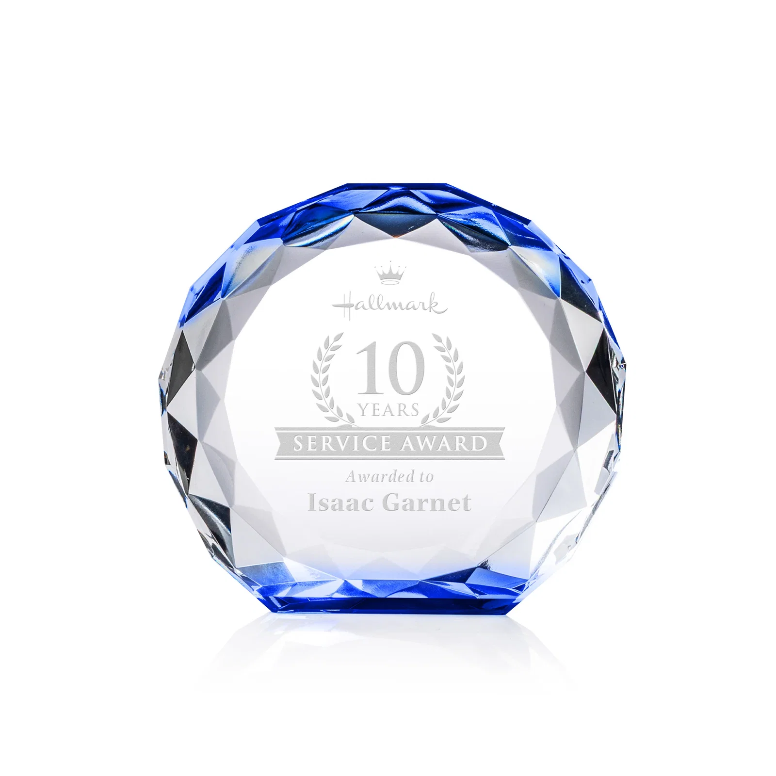 Personalized Gem-Cut Optical Crystal Diamond Award for employee recognition