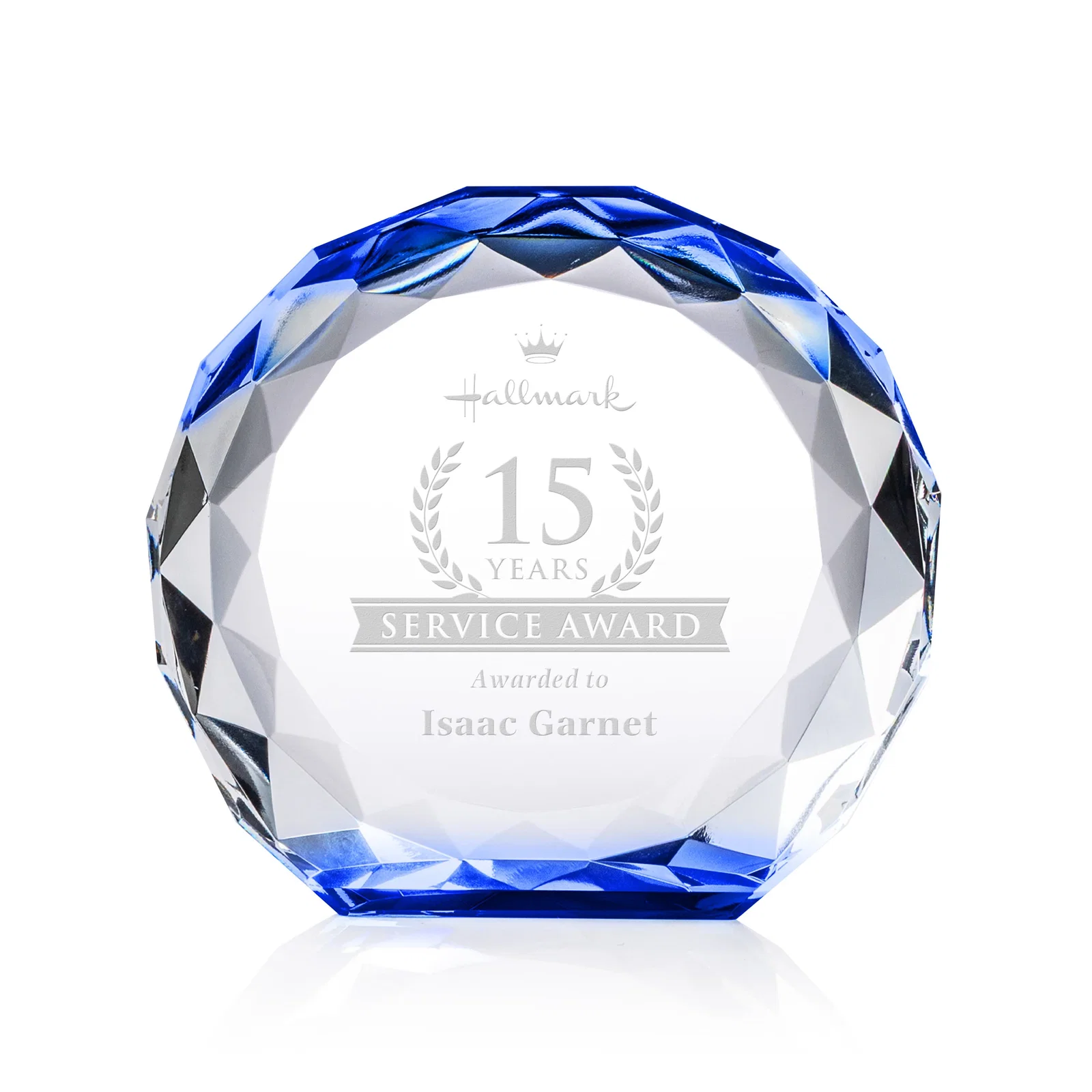 Personalized Gem-Cut Optical Crystal Diamond Award for corporate award ceremonies
