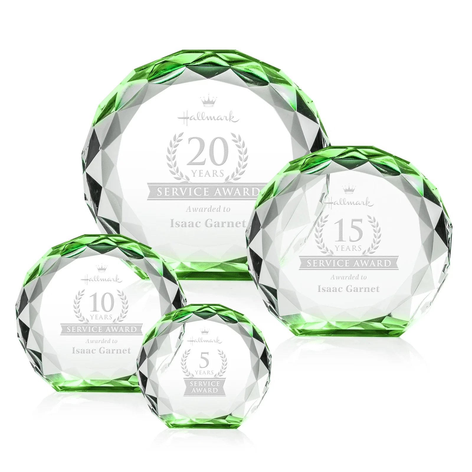 Personalized Gem-Cut Optical Crystal Diamond Award for retirement presentations