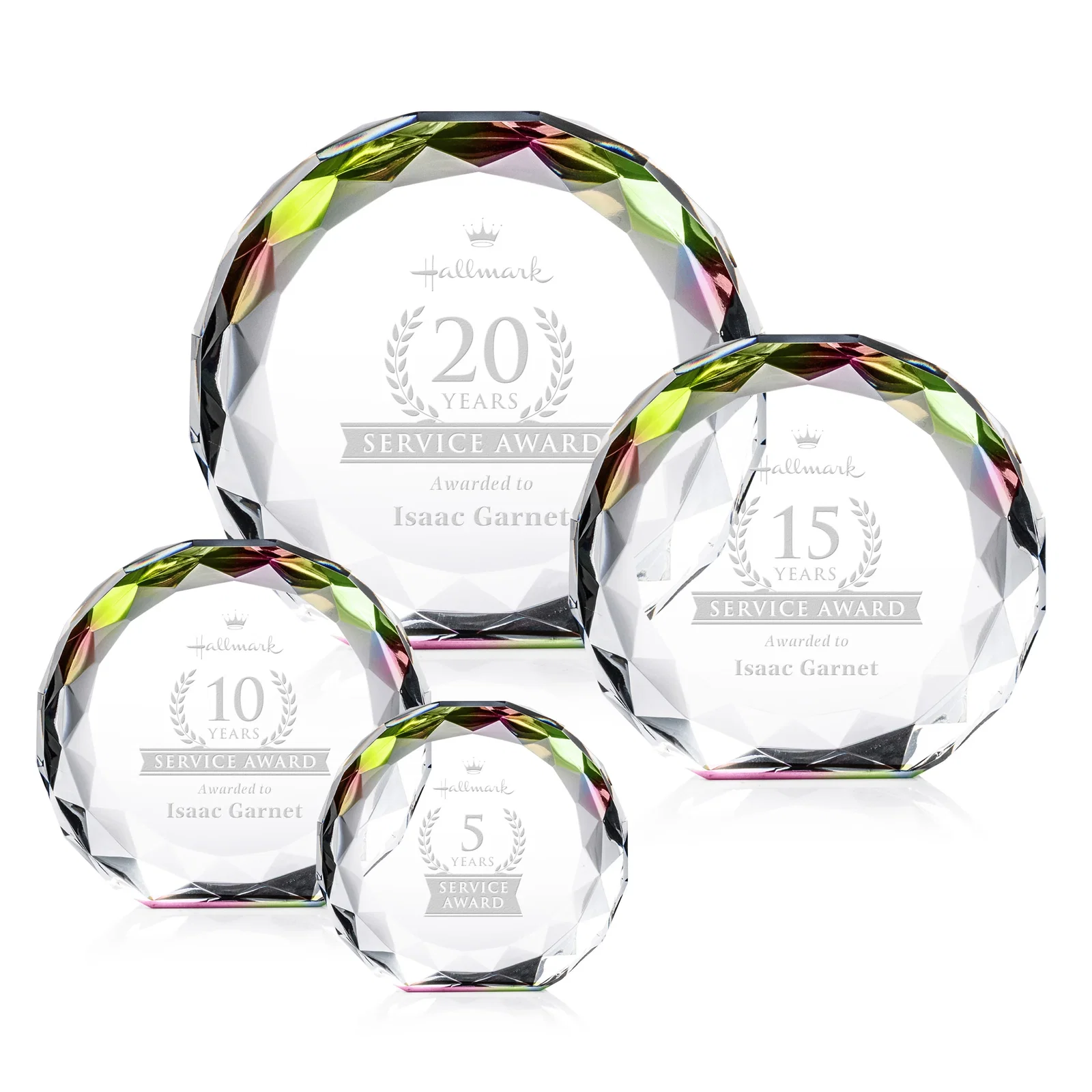 Personalized Gem-Cut Optical Crystal Diamond Award for volunteer appreciation