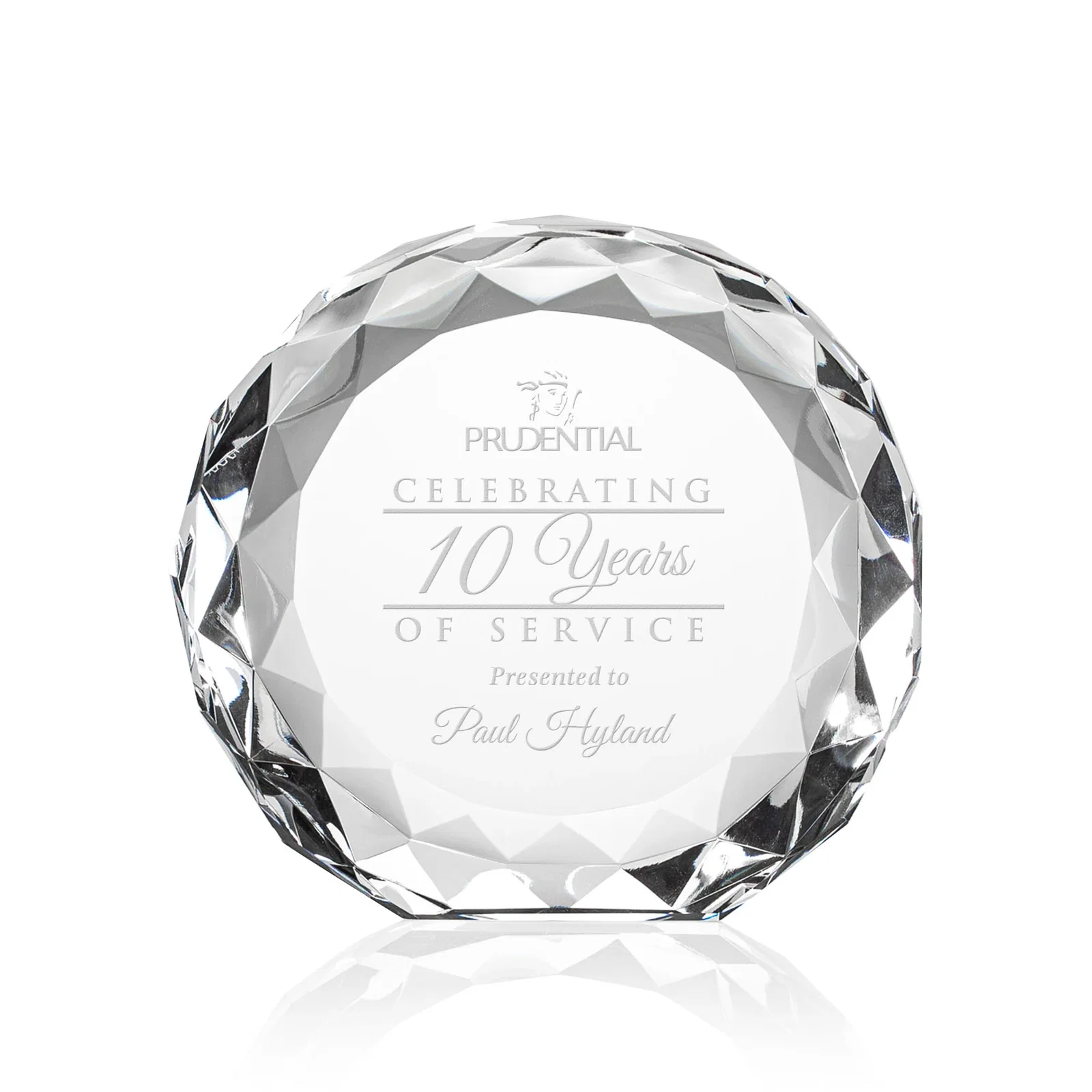 Custom Gem-Cut Optical Crystal Diamond Award for service anniversary gifts
