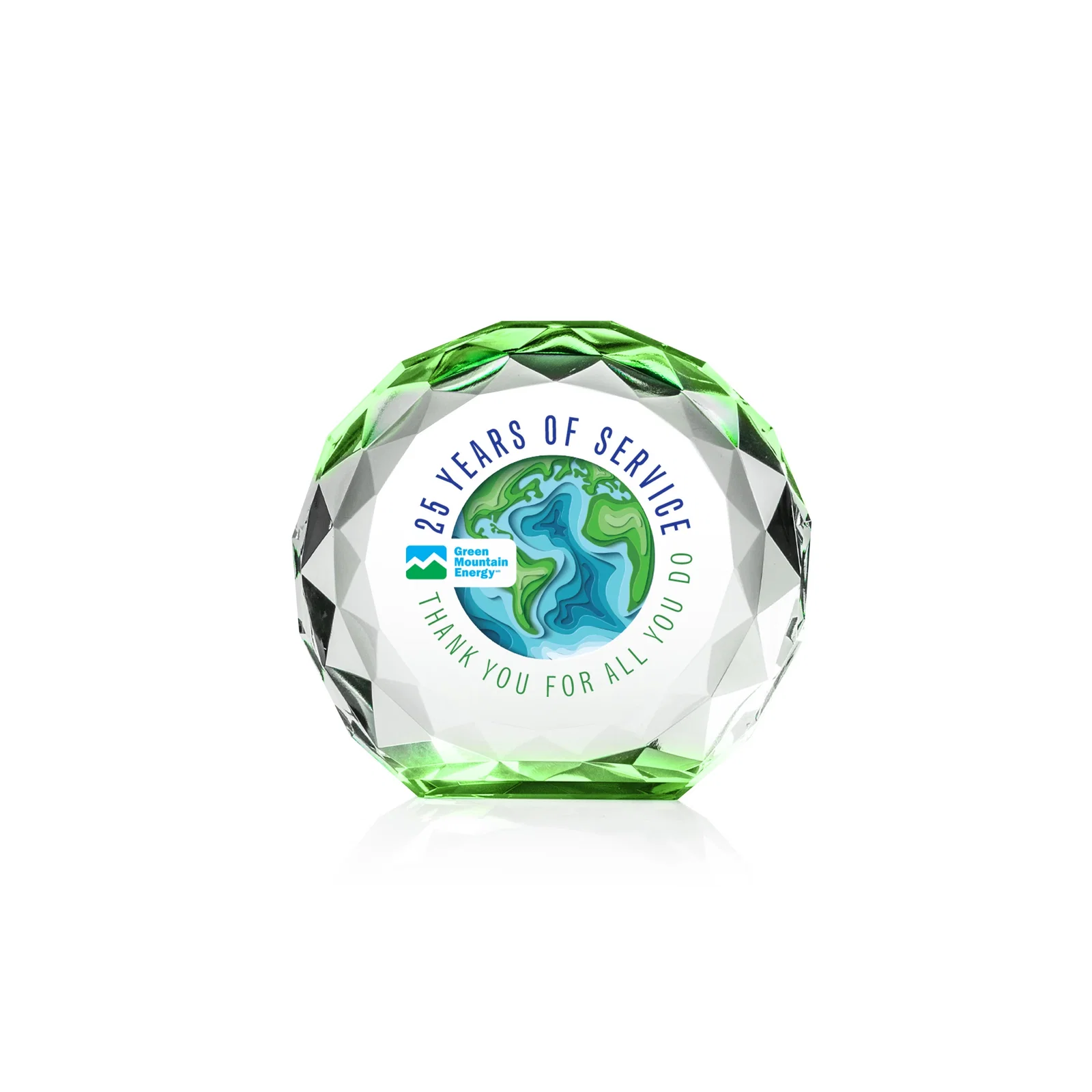 Promotional Gem-Cut Optical Crystal Diamond Award for safety achievement programs