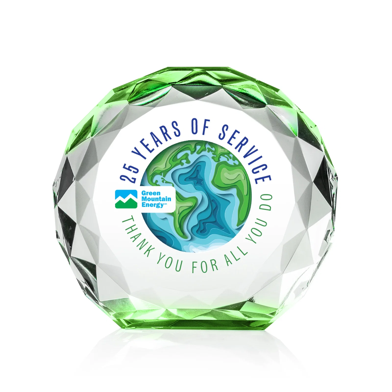 Promotional Gem-Cut Optical Crystal Diamond Award for dealer and partner awards