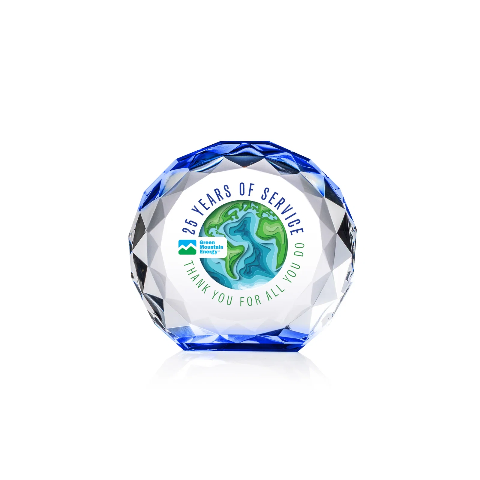 Branded Gem-Cut Optical Crystal Diamond Award for service anniversary gifts