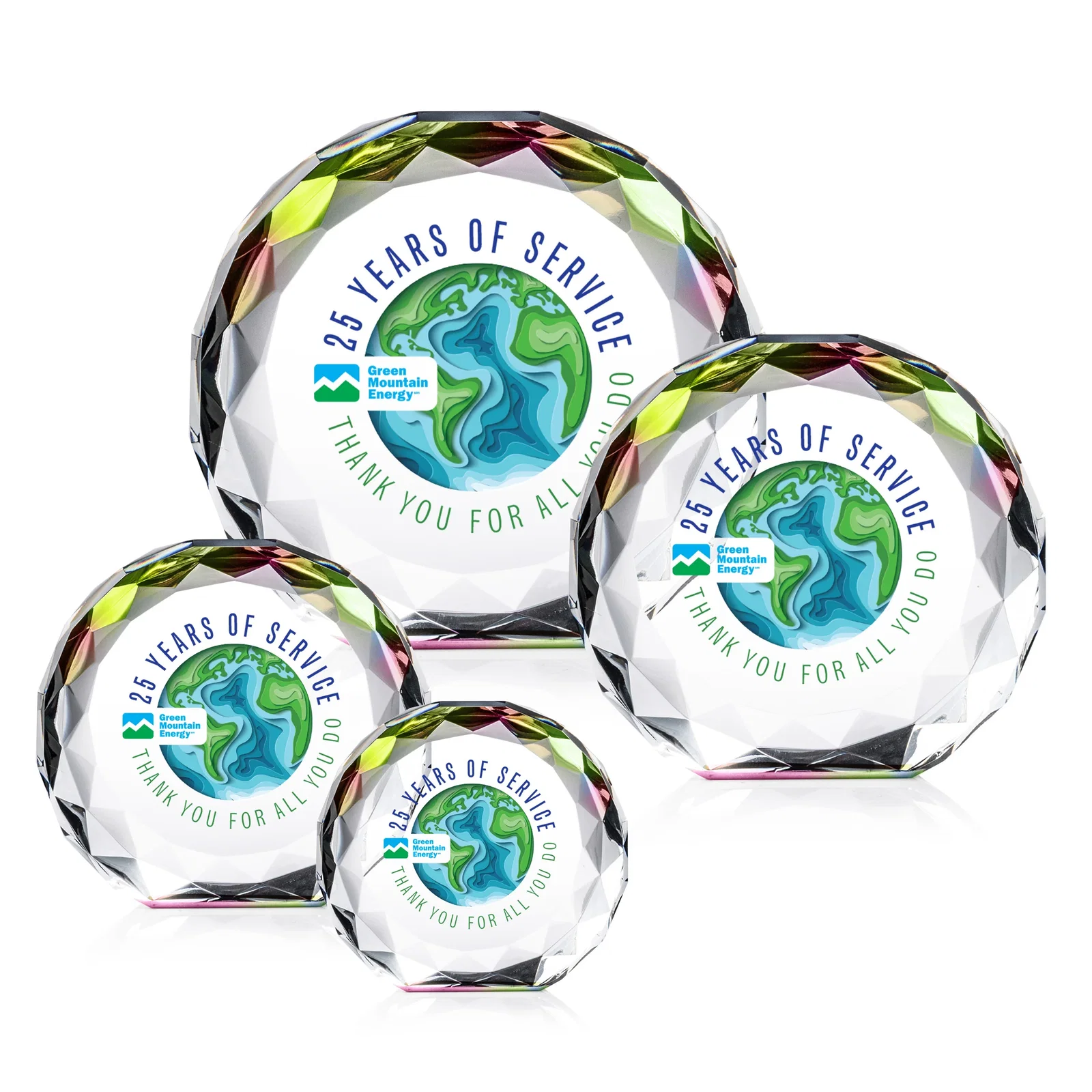 Branded Gem-Cut Optical Crystal Diamond Award for donor appreciation