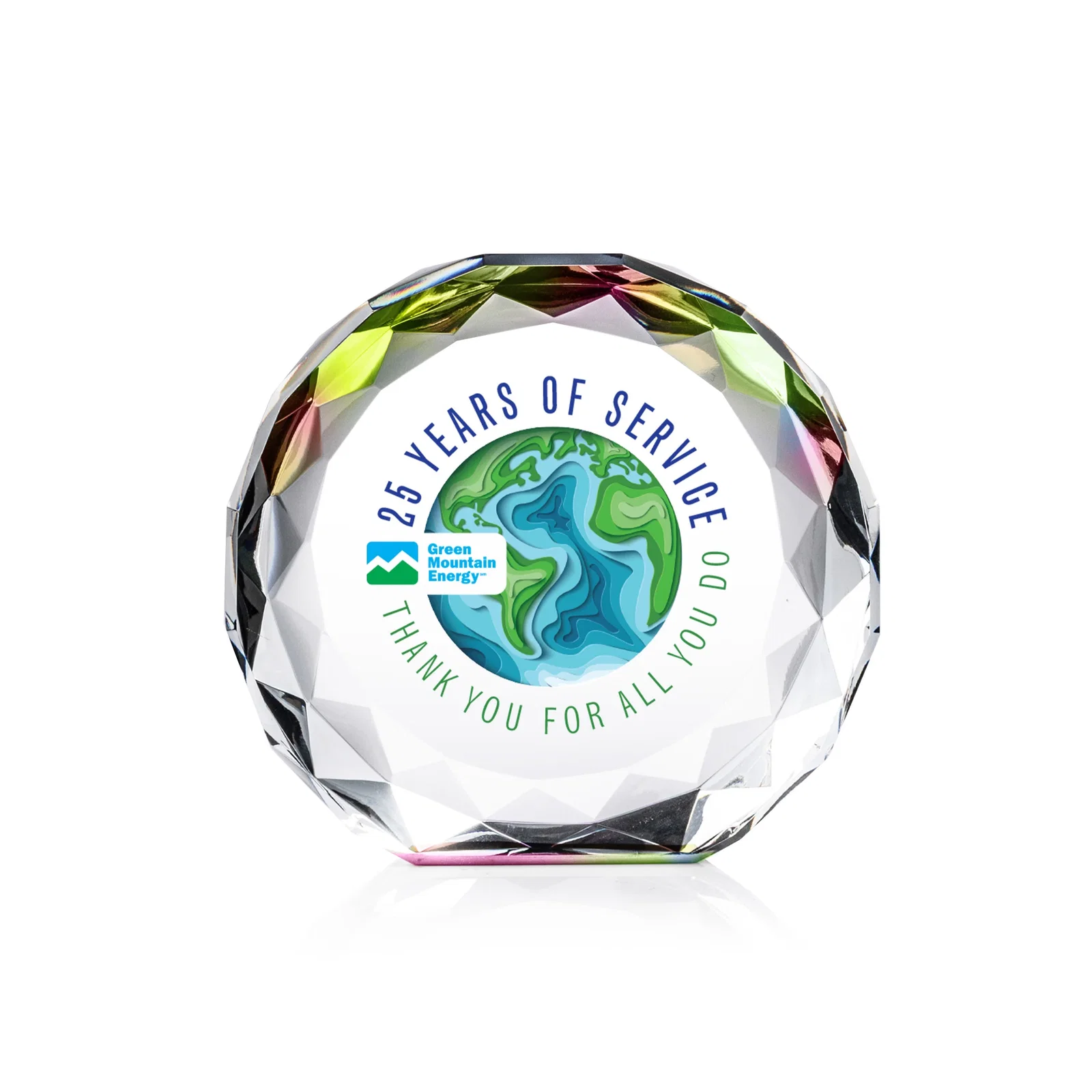 Branded Gem-Cut Optical Crystal Diamond Award for safety achievement programs