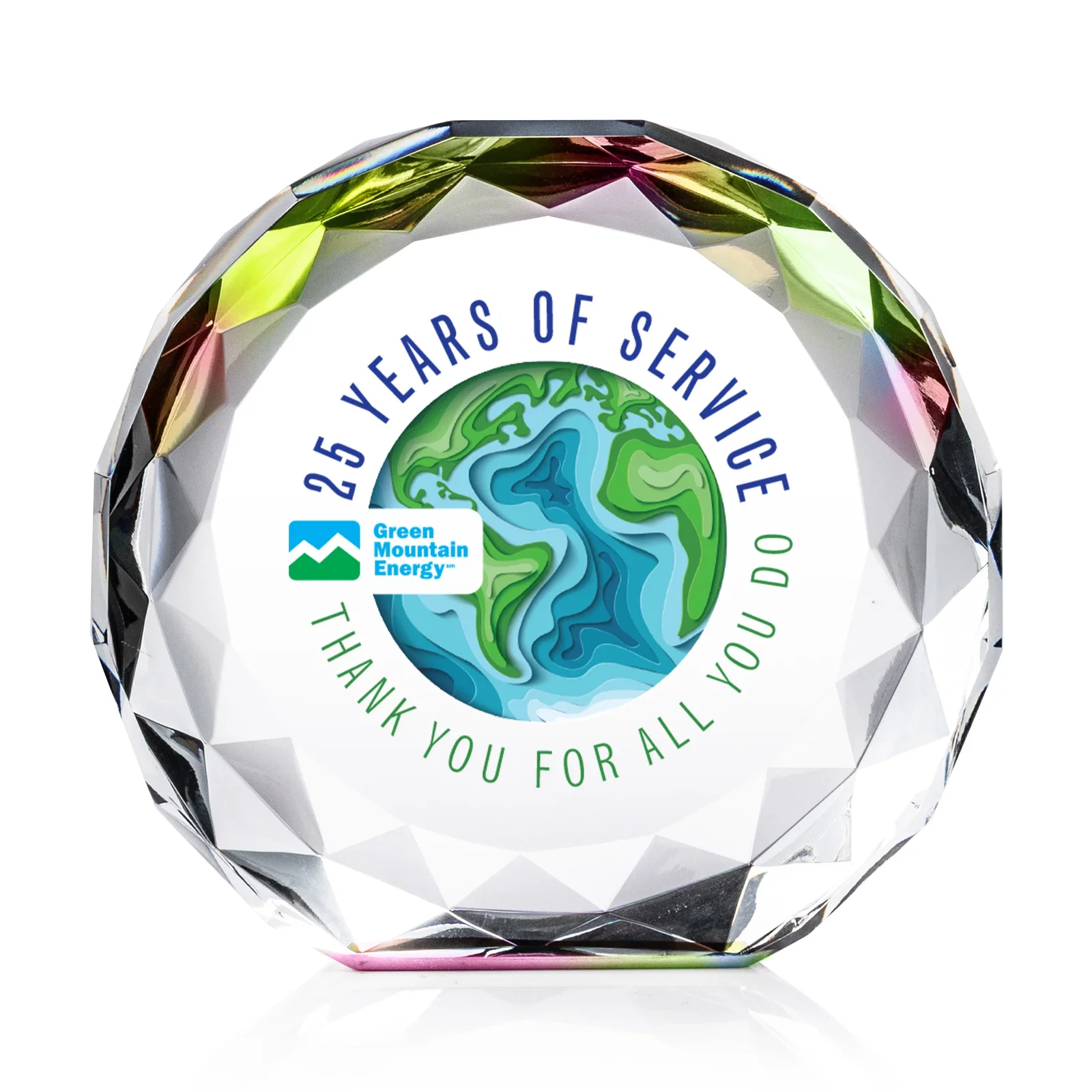 Branded Gem-Cut Optical Crystal Diamond Award for dealer and partner awards