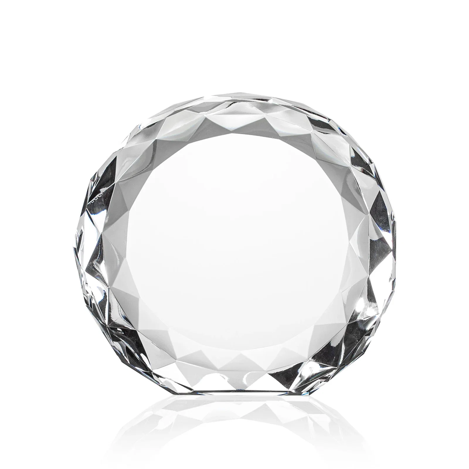 Custom printed Gem-Cut Optical Crystal Diamond Award for team milestone celebrations