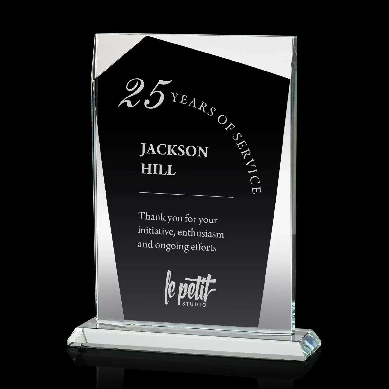 Custom Imprinted Crystal Shamrock Award — view 3