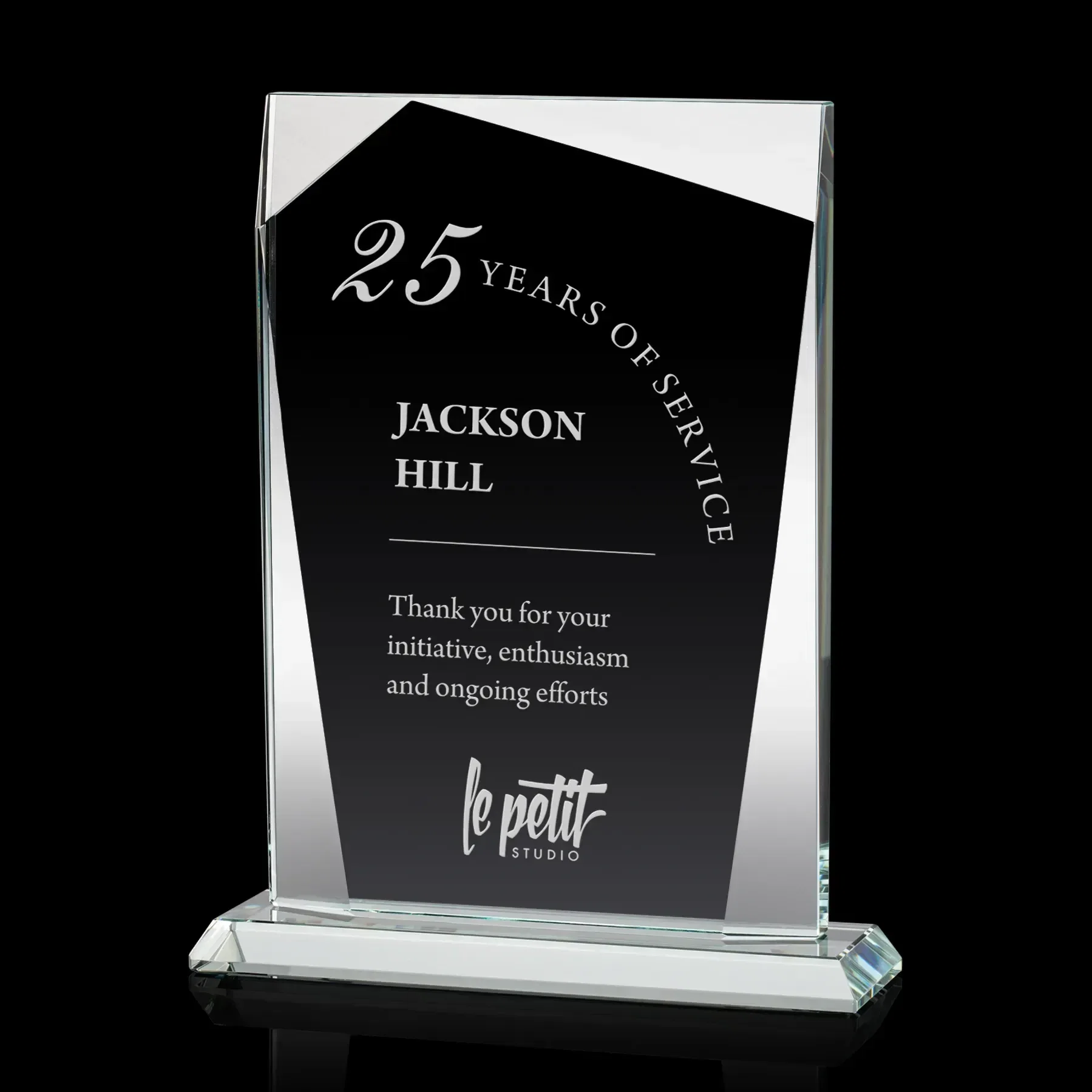 Custom Imprinted Crystal Shamrock Award — view 3