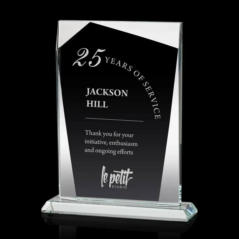 Custom Imprinted Crystal Shamrock Award — view 3