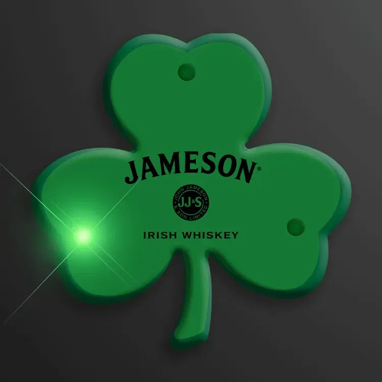 Shamrock Flashing Green LED Lapel Pin — view 2
