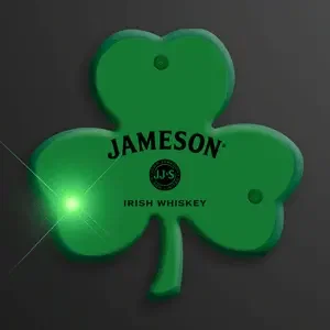 Shamrock Flashing Green LED Lapel Pin