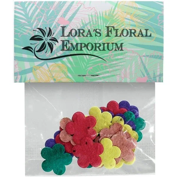 Shaped Seeded Paper Confetti scattered colorful eco-friendly plantable pieces