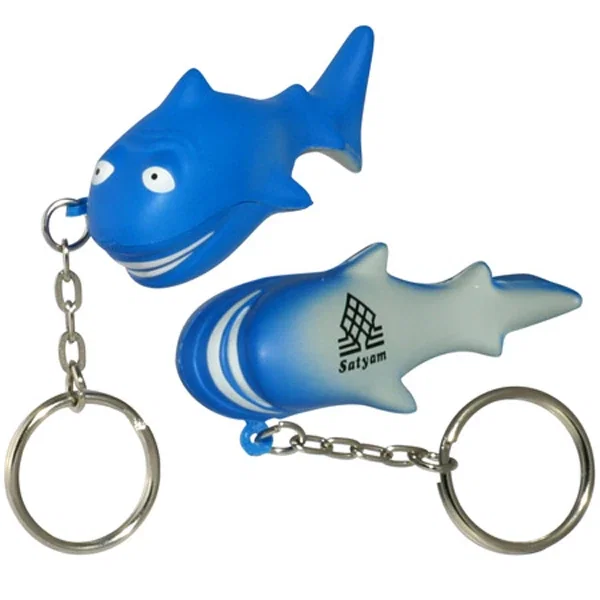 Shark shaped stress reliever key chain