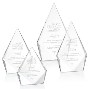 Optical Crystal Diamond Award With Elongated Peak
