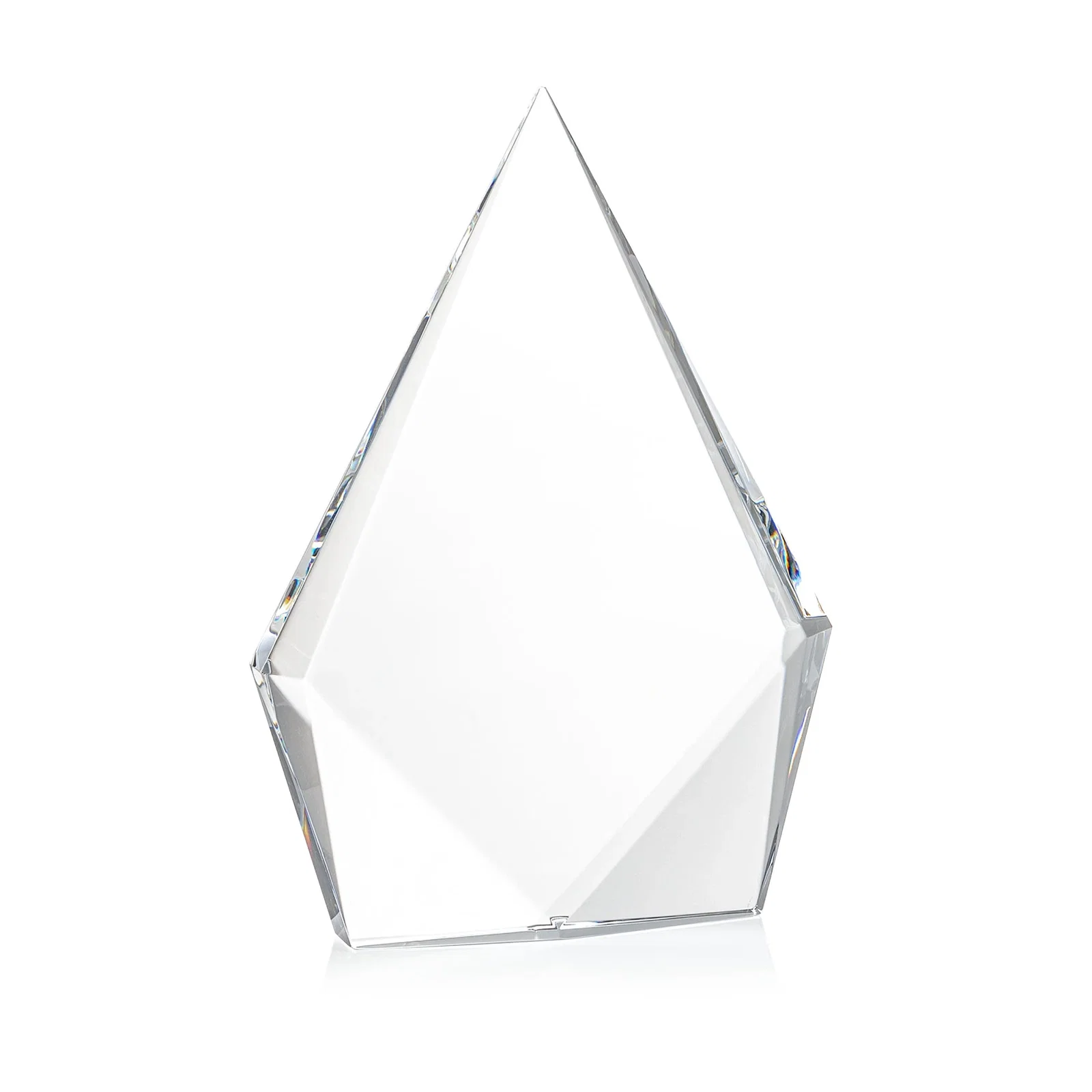 Promotional Optical Crystal Diamond Award With Elongated Peak for employee recognition