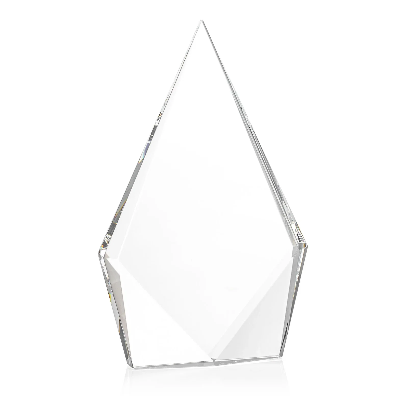 Promotional Optical Crystal Diamond Award With Elongated Peak for corporate award ceremonies