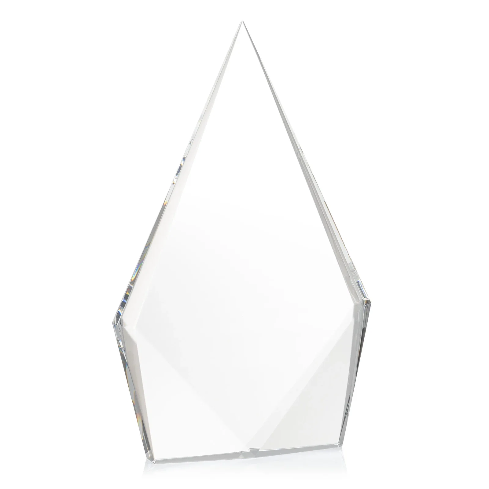 Promotional Optical Crystal Diamond Award With Elongated Peak for service anniversary gifts
