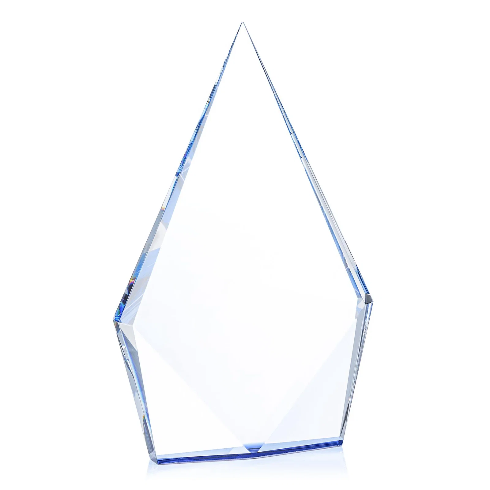Promotional Optical Crystal Diamond Award With Elongated Peak for donor appreciation