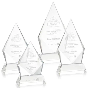 Optical Crystal Diamond Award With an Elongated Peak