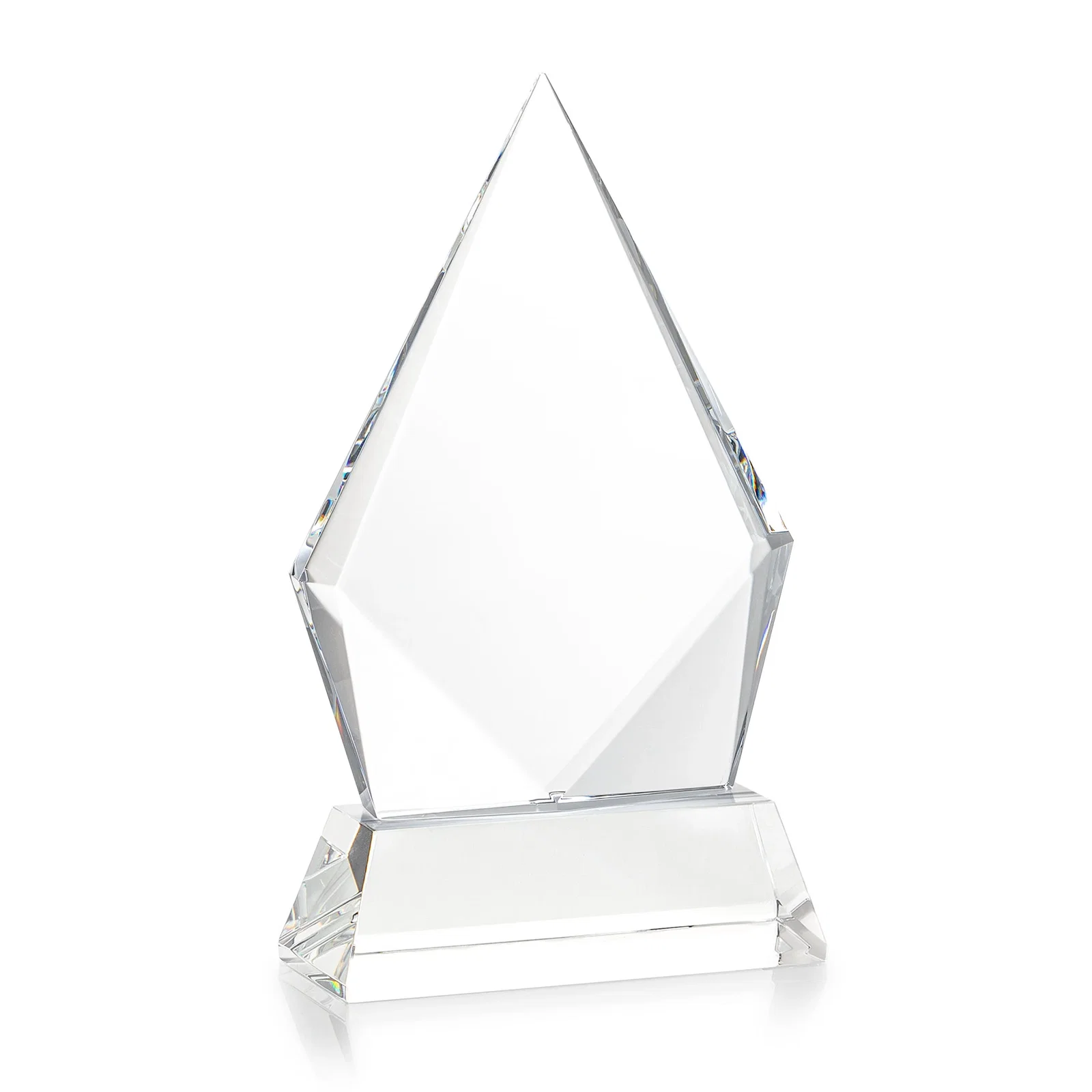 Custom Optical Crystal Diamond Award With an Elongated Peak, with your logo for graduation ceremonies